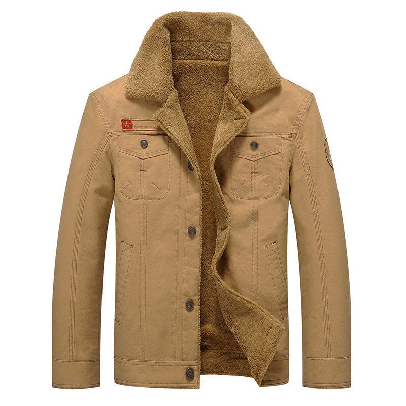 Cotton Jacket for Men with Sherpa Fleece Lining