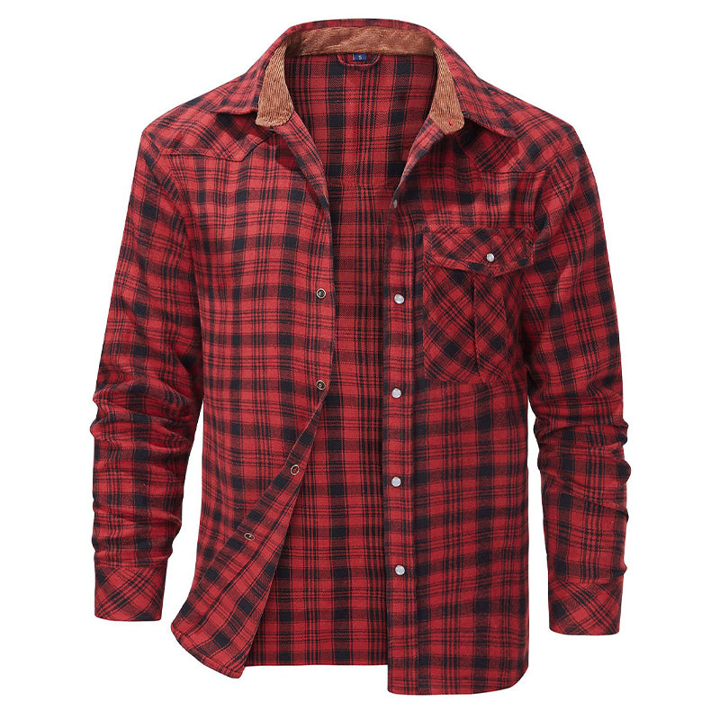 Long Sleeve Lumberjack Flannel Shirt for Men