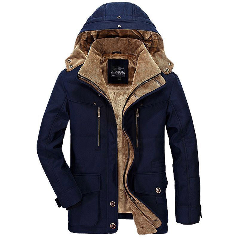 Men’s Fleece Padded Winter Jacket with Deep Pockets