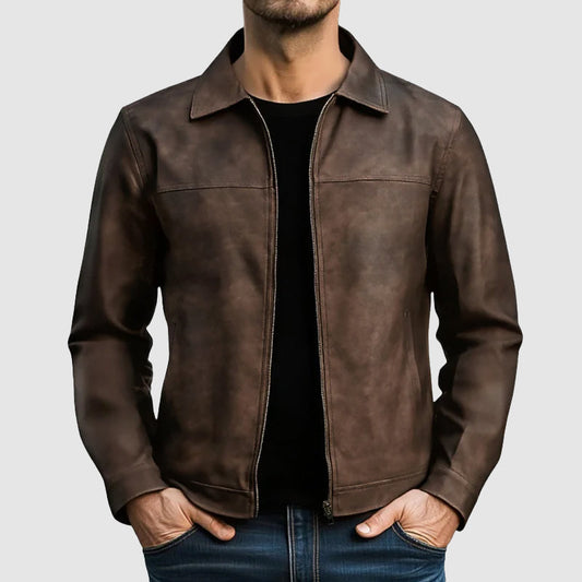 Men’s Tailored Faux Leather Biker Jacket