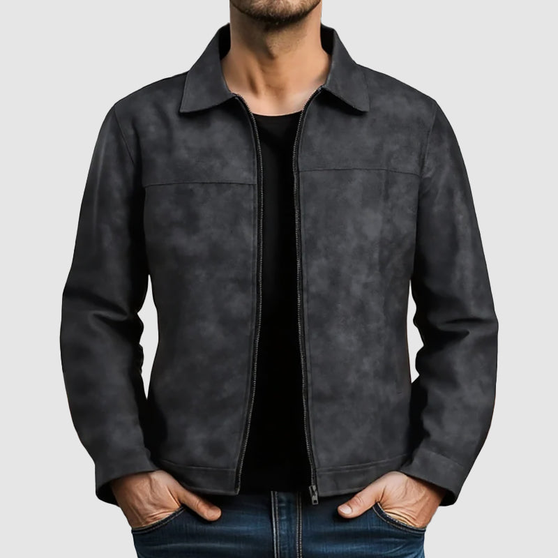Men’s Tailored Faux Leather Biker Jacket