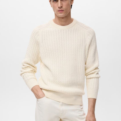 Textured Knitted Crew Neck Sweater®