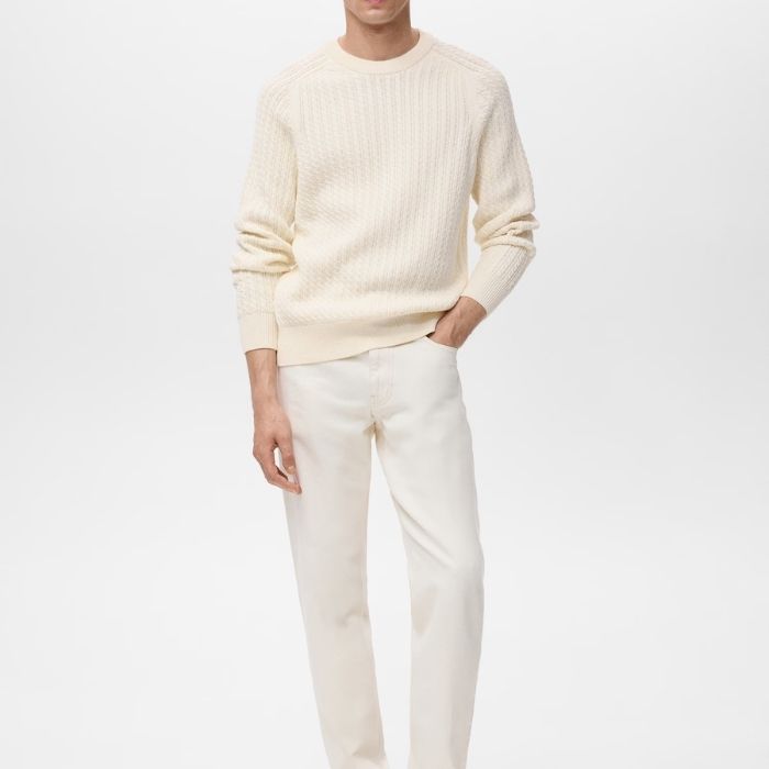 Textured Knitted Crew Neck Sweater®