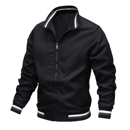 Autumn Windbreaker Jacket for Men with Stand Collar