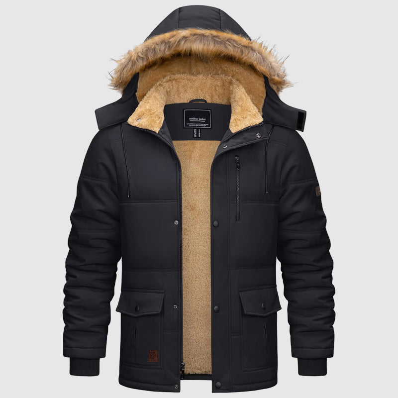 Men’s Fleece Lined Hooded Winter Parka