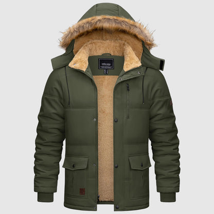Men’s Fleece Lined Hooded Winter Parka