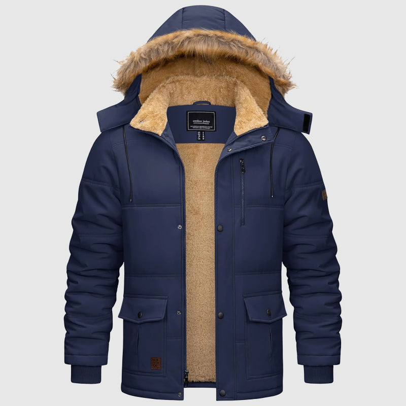 Men’s Fleece Lined Hooded Winter Parka